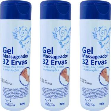 Imagem de Kit 3 Gel Massageador 32 Ervas 220g Costas e Articulações - San Jully