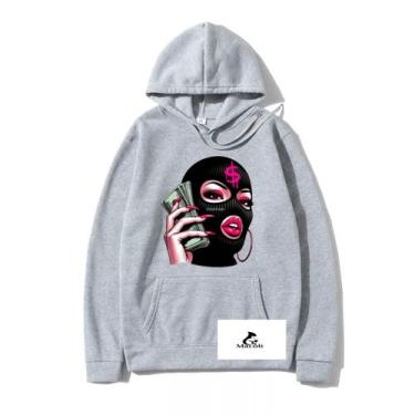 Imagem de Moletom Canguru Feminino Estampa Streewear Gangster Blusa frio - macol