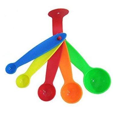 Imagem de Kit Colher de Medida Colorida em Plástico 5 Peças - Top House