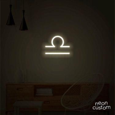 Imagem de luminaria letreiro Neon Led Signo Libra 100x80 luminoso decoração p/ s
