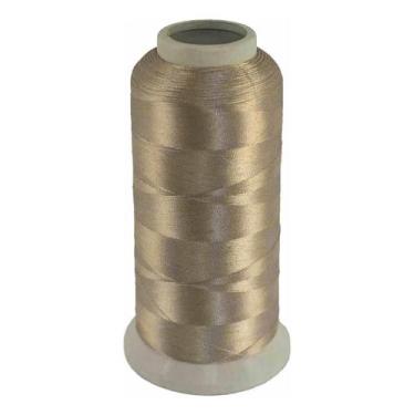 Imagem de Linha Bordar 100% Poliéster 120g Cone 4000m Cor Bege Cáqui - Qian Suo,