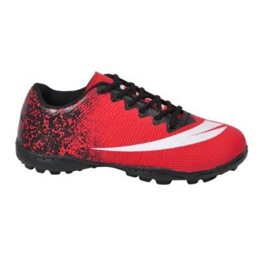 Imagem de Chuteira Society Cravinhos Colada e Costurada NEW - Perflex, Vermelho 