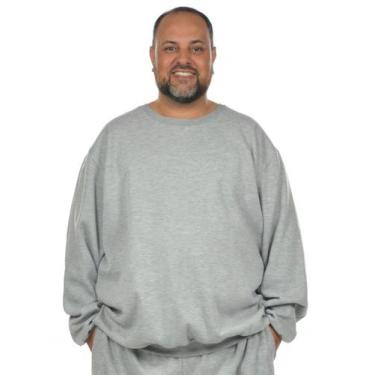 Imagem de Blusão moletom flanelado plus size masculino fenomenal, Cinza mescla, 
