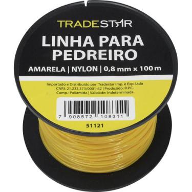 Imagem de Linha P/ Pedreiro Nylon Lisa 0,8MMx100M Am C/ 2 Tradestar