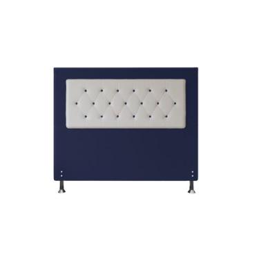Imagem de Cabeceira Havana 1,40 Cm Cama Box Casal Suede Azul Marinho - Neros Int