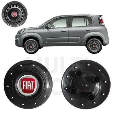Imagem de 1x Calota Centro Roda  Aro 14 Fiat Uno 2010 A 2022 Preto