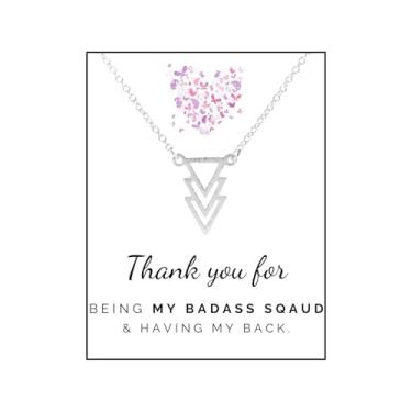 Imagem de Colar To My Badass Squad, We Always Have Each Other's Back, Colares geométricos de sol estrela e lua amizade prata colar joias presentes para meu melhor amigo, Large, Cobre, Sem Pedra Preciosa