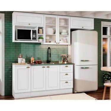 Imagem de Kit Cozinha Modulada 7 Peças Americana (4Aéreos+2Balcões+1Complemento) s/Pia CZ141 Branco - Henn