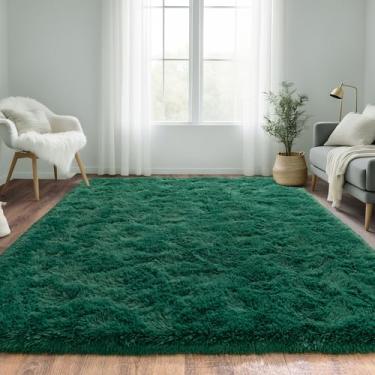 Imagem de OHDS Tapete fofo verde para quarto de 1,2 x 1,8 m - Tapete felpudo ultramacio e antiderrapante, tapete durável confortável para sala de estar, quarto de crianças, dormitório de adolescentes, decoração