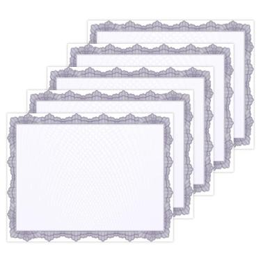 Imagem de HAUTOCO Papel de certificado de prêmio de 25 folhas 21 x 28 cm para impressão, cartolina em branco com borda azul para diplomas, graduação, conquista
