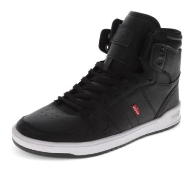 Imagem de Levi's Tênis feminino BB Hi Perf UL de couro sintético casual com cadarço, Preto, 37