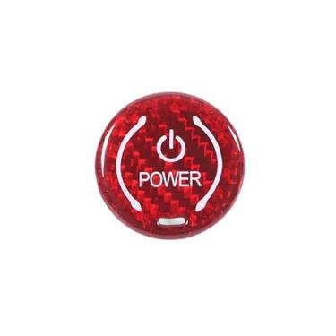 Imagem de Capa de botão para Hummer EV Accessories Push Start, protetor de botão de parada de motor de carro de fibra de carbono seco, decalque decorativo de botão de ignição de motores de veículo para Hummer
