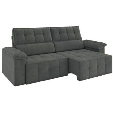 Imagem de Sofá Retrátil/Reclinável 3 Lugares 2,20m  Cinza Luizzi