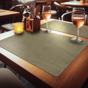 Imagem de 8 Jogo Americano Juta Bege - Impermeável Limpa Facil Pvc