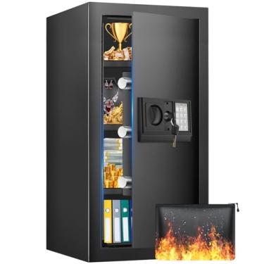 Imagem de SAFE4.5 Cofre Cuft, cofre doméstico com bolsa impermeável à prova de fogo, segurança digital antirroubo com sistema de alerta inteligente, prateleira removível, função mudo, cofres de documentos