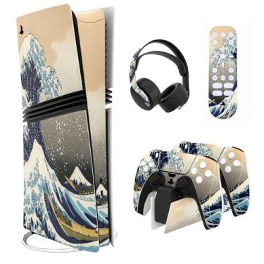 Imagem de PlayVital for ps5 Pro Skin Full Set, Protective Vinyl Decal Sticker for ps5 Pro Console Disc & Digital, Controller, Headset, Charging Station & Media Remote - No Residue, Anti-Scratch - Great Wave