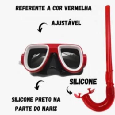 Imagem de Óculos Máscara Para Mergulho C/ Snorkel Kit Infantil Natação - Zein Im
