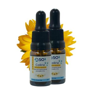 Imagem de Kit 2 Colírio Natural Ozonizado para Pet 10ml Óleo de Girassol Ozonizado "SO3 Ozônio" para Pets e Animais com problemas nos olhos! Colírio Veterinário.