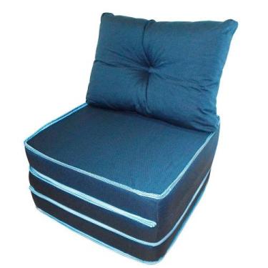 Imagem de Puff 3 em 1 Conforto F.A. MaringA 60x60x30cm, Azul