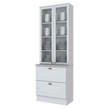 Imagem de Cristaleira Henn Americana 2 Portas 2 Gavetas SD C357-05, Branco