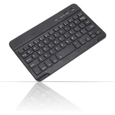 Imagem de Teclado Sem fio, Mini Teclado Bluetooth Portátil Recarregável para Apple iPad iPhone Samsung Tablet Telefone Smartphone iOS Android Windows (Preto)