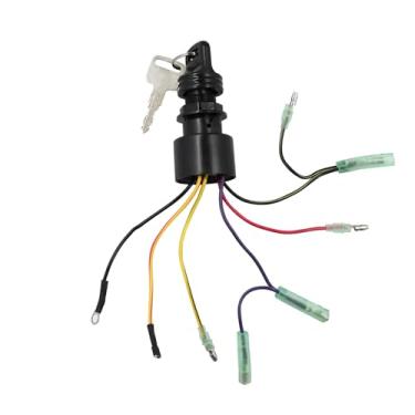 Imagem de Interruptor de ignição de barco compatível com caixa de controle de motor de popa Mercury Mariner para Mercury 87-17009A2 87-17009A5 Interruptor de ignição externo de barco com 2 teclas, 3 posições 6