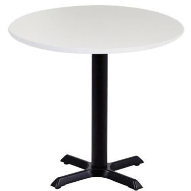 Imagem de Mesa Ômega Ferro Preto 74 cm (Alt) Base em X Tampo MDP Redondo 80 cm (
