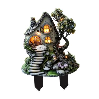 Imagem de Baoblaze 2d Garden Stakes Yard Stakes Presentes Ornamentos de arte do quintal Fácil de usar Praga acrílica de jardim para a do caminho do gramado da, Escada de Pedra