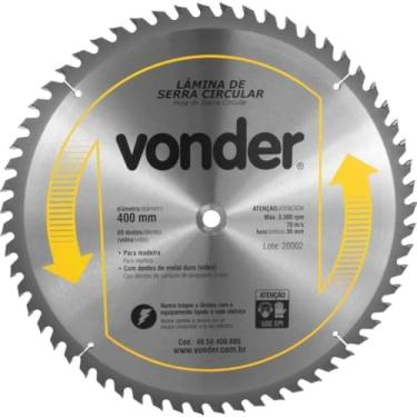 Imagem de Vonder, Lâmina De Serra Circular Com Dentes De Metal Duro/Vídea, 400 Mm X 30 Mm, 60 Dentes.