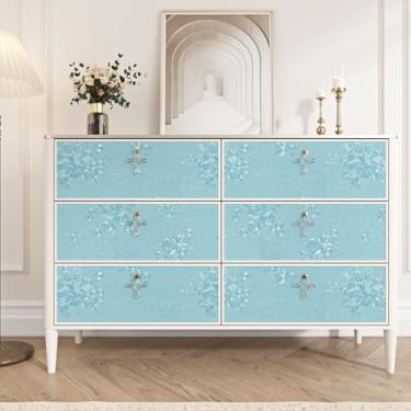 Imagem de Papel de parede em relevo de seda azul bebê floral peeling and stick papel de parede texturizado azul claro rosa para quarto sala de estar papel de contato floral moderno para paredes bancadas, 59,9