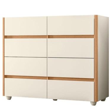 Imagem de Cômoda Aparador 8 Gavetas Com Tampo Estilo Bandeja Eternity Off White/freijó