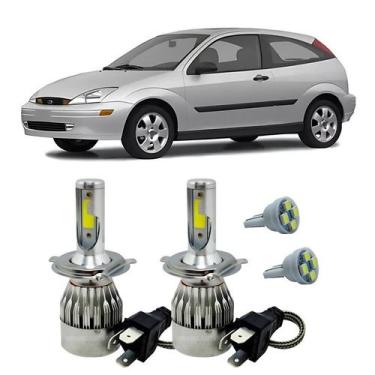 Imagem de Kit Super Led H4 6000K Farol Auto Baixo Focus 2000/04 + T10 - Autovex