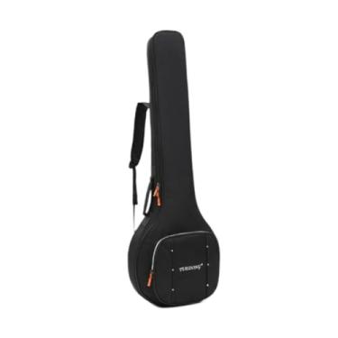 Imagem de Kokiya Banjo Gig Bag, Estojo Hardshell para 5 Estilos de Banjos de Ressonador de Cordas, Estojo de Banjolele Resistente à água Portátil Acolchoada, Preto