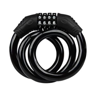 Imagem de menolana 4 dígitos Código de bicicleta Bloqueio de cabo resetable Bloqueio versátil Bicicleta Combinação de combinação de cabo Senha na Will for Mountain Bike, Sem Rack de Bloqueio
