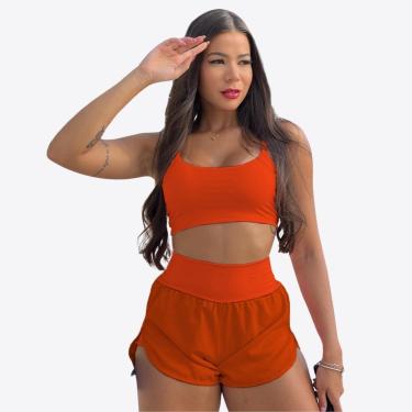 Imagem de Conjunto Feminino Academia Top e Short Duplo Box Treino Academia-Feminino