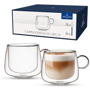 Imagem de Villeroy & Boch – Copo de cappuccino para bebidas quentes e frias Artesano, conjunto de 2 copos, copos de parede dupla para bebidas frias e quentes, 250 ml, vidro borossilicato, seguro para