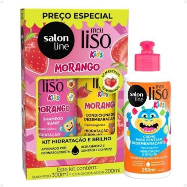 Imagem de Kit Salon Line Meu Liso Kids: Shampoo 300ml e Condicionador 200ml Mora