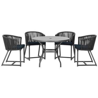 Imagem de Mesa Com 4 Cadeiras E Noronha Estofado 12 Trama Original Preto