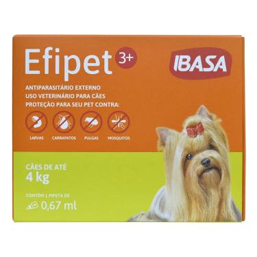 Imagem de Efipet 3 + Cães Até 4Kg 1 Pipeta 0,67Ml