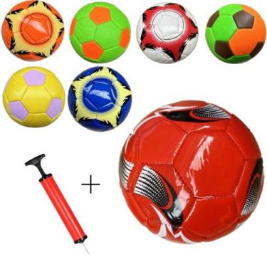 Imagem de Kit 1 Bola De Futebol N2 Material Sintético com 1 Bomba De Inflar - Ce