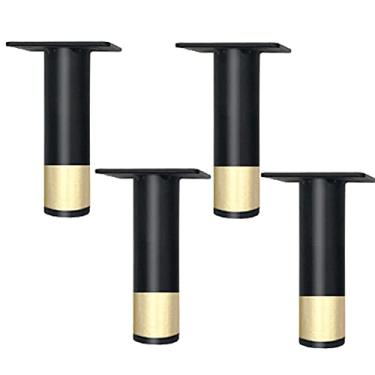 Imagem de XWZFFAI Perna para móveis 4 peças de pés modernos de metal, mesa de tubo redondo vertical Diyniture pés de armário pés de sofá, pernas de suporte de mobiliário de ferro, para mesa de centro, mesa, com