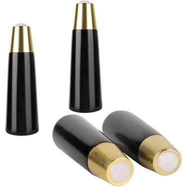 Imagem de XWZFFAI Conjunto de 4 pernas de móveis de madeira maciça, pernas de sofá modernas, pernas de mesa de escritório redondas afuniladas, pés de armário grossos de madeira de borracha, com 12 parafusos e