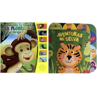 Imagem de Kit de livros infantil Pequenos Exploradores: Aventura na Selva + Conh
