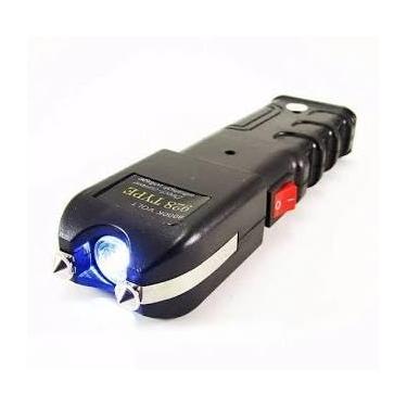 Imagem de Lanterna Taser de Choque Elétrico Portátil, Autodefesa, com Estojo e Cabo Carregador, Preto