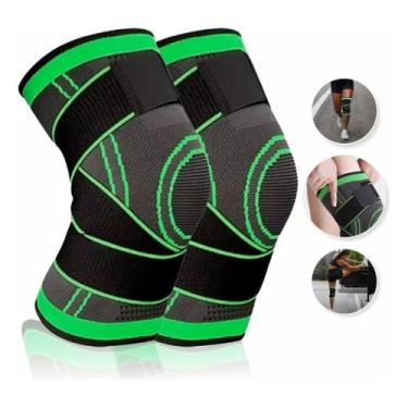 Imagem de 1 Par Joelheira Compressão Tenso Perna Alivia Dores Cross - NoBrand