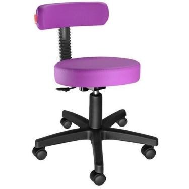 Imagem de Cadeira Mocho Podólogo, Giratório Estética Massagista e Tatuador, Roxo
