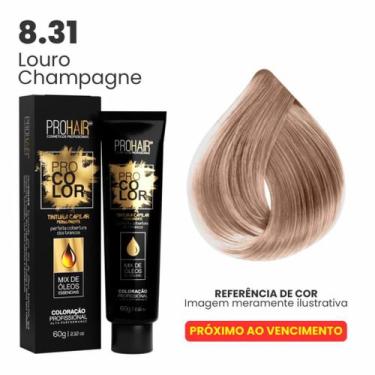 Imagem de Coloração Profissional 60g Pro Color - PROHAIR, 8.31 Louro Champagne