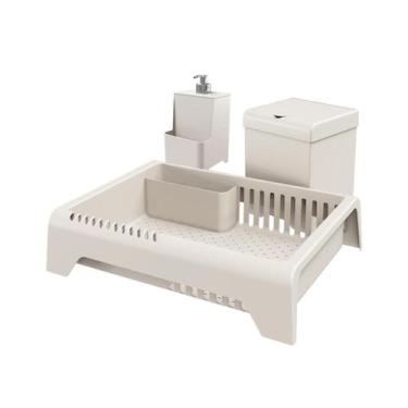 Imagem de Kit Pia com Escorredor + Lixeira e Dispenser de Plástico - Stolf, Arei