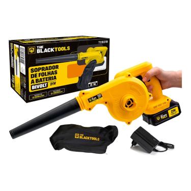 Imagem de Soprador De Folhas A Bateria 21v Aspirador Elétrico Com Saco Coletor 110v/220v Tcb21b The Black Tools