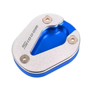 Imagem de Acc-Creativity Suporte de pé de motocicleta com ampliador lateral para placa de extensão compatível com BMW S1000R 2021-2022 (azul)